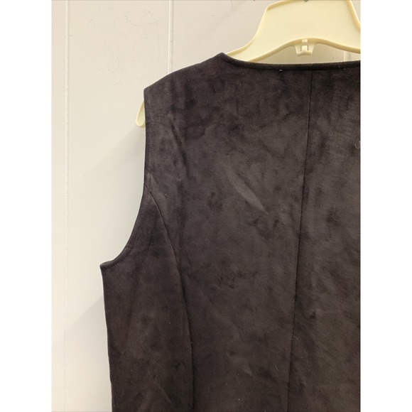 BCBG Maxazria Mini Dress Extra Large Fit and Flare Black Tank Suede Above Knee - Picture 8 of 10